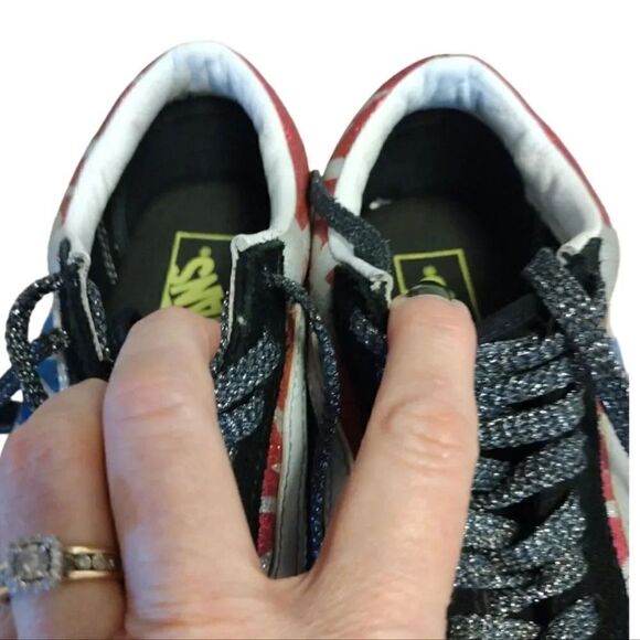 VANS Sparkly Old Skool Platform After Dark Summer Leaf Sneakers W8 M6.5 - Picture 14 of 16